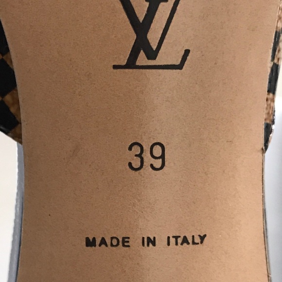 LOUIS VUITTON Damier Black&Brown SlipOn Heels - Picture 7 of 8